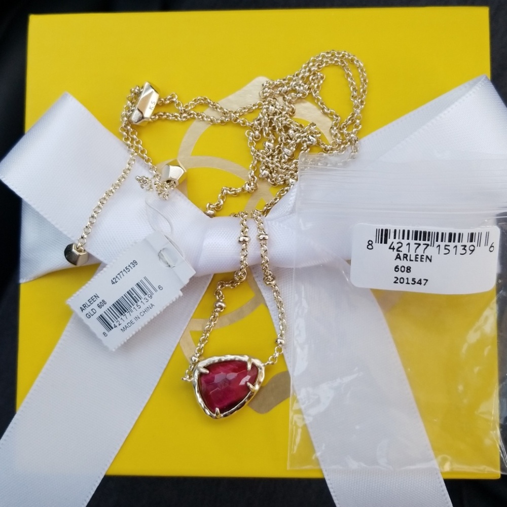 Kendra Scott Arleen Tiger's Eye Bordeaux necklace - Picture 4 of 6